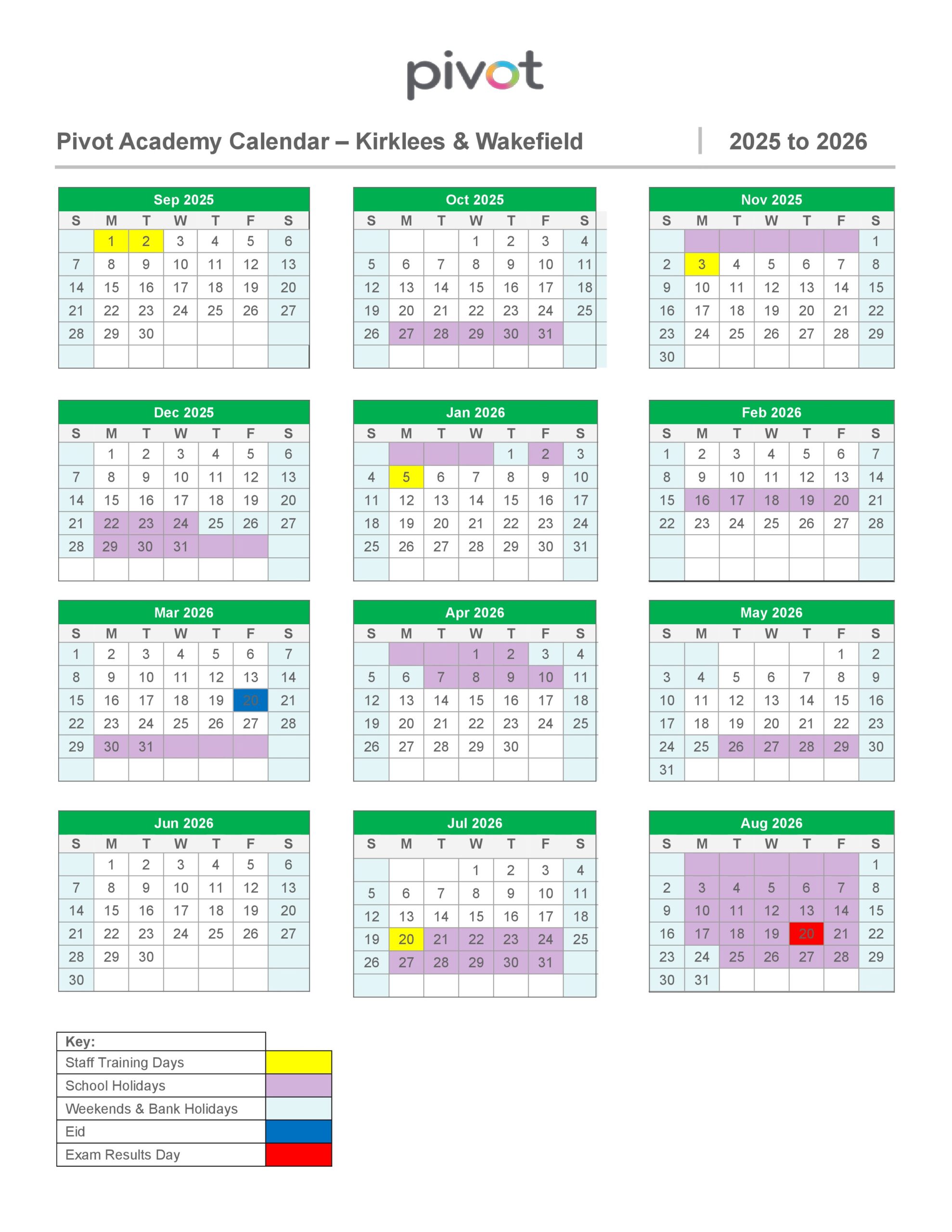 Kirkless Acadamies Term Dates