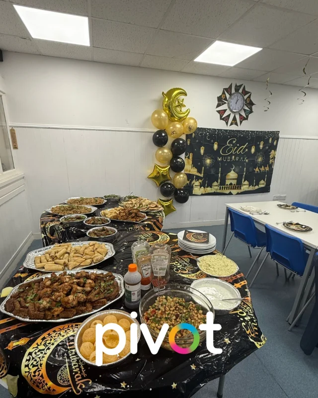 Pivot 6 celebrated Eid. Our wonderful staff decorated the Hub and made a delightful meal for all learners and staff. It was delicious! #eidmubarak